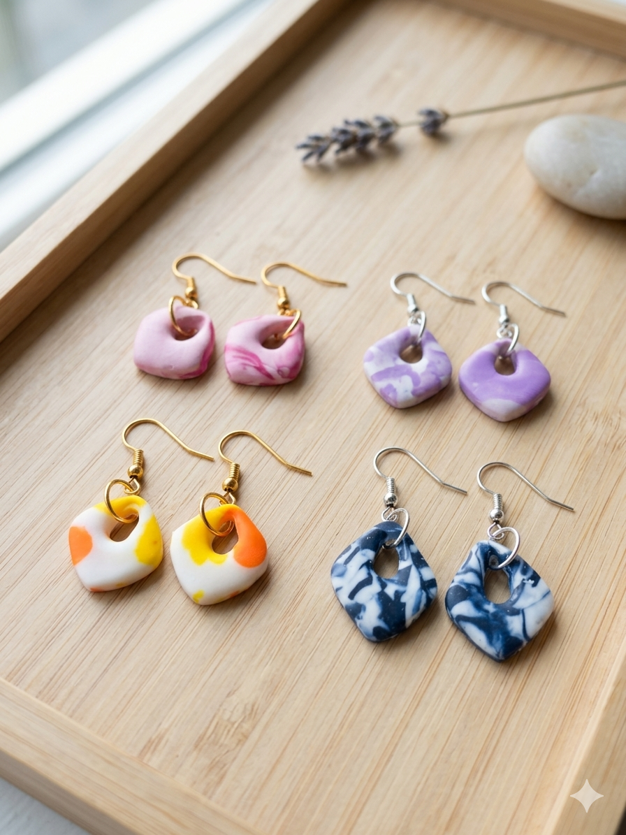 Boucle d’oreille faites à la main