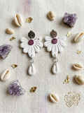 Boucles d’Oreilles Fleur en Argile Blanche